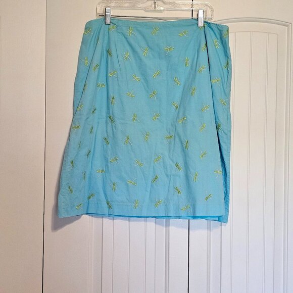Women's‎ Talbots Woman Dragonfly Embroidered Lined Skirt Size 16W - Picture 1 of 7